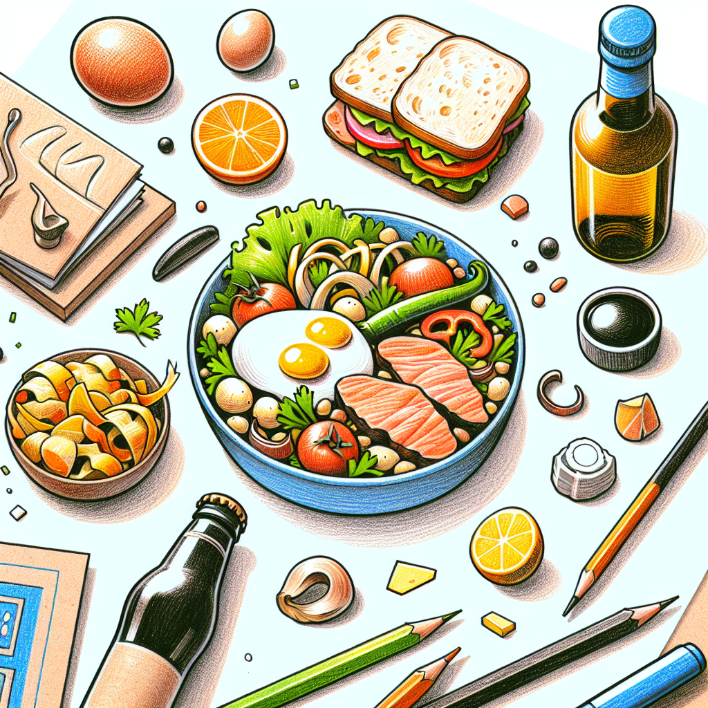 Pastelková ilustrace znázorňující téma: Španělská kuchyně