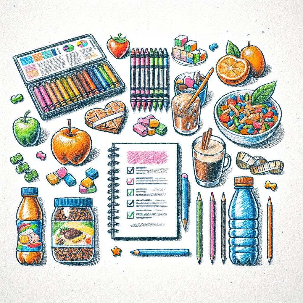 Pastelková ilustrace znázorňující téma: Diety