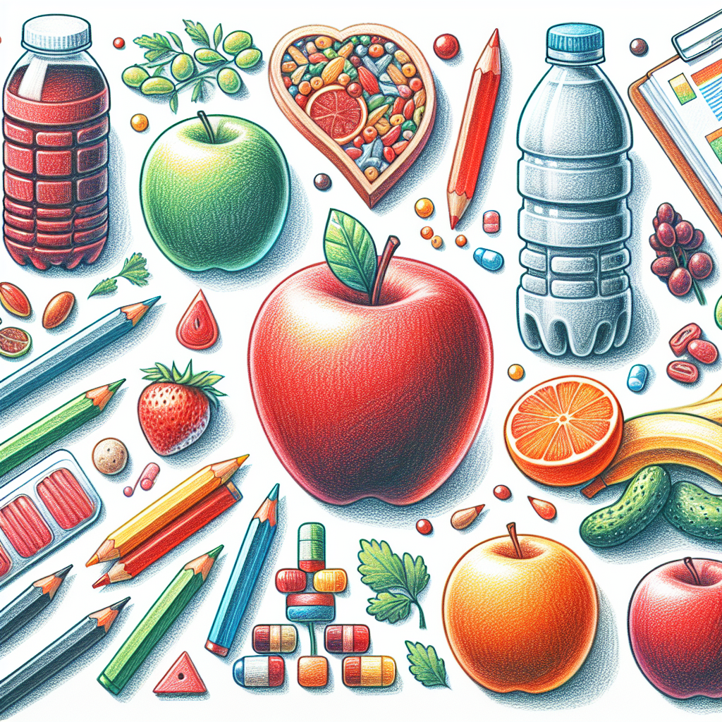 Pastelková ilustrace znázorňující téma: Výživa