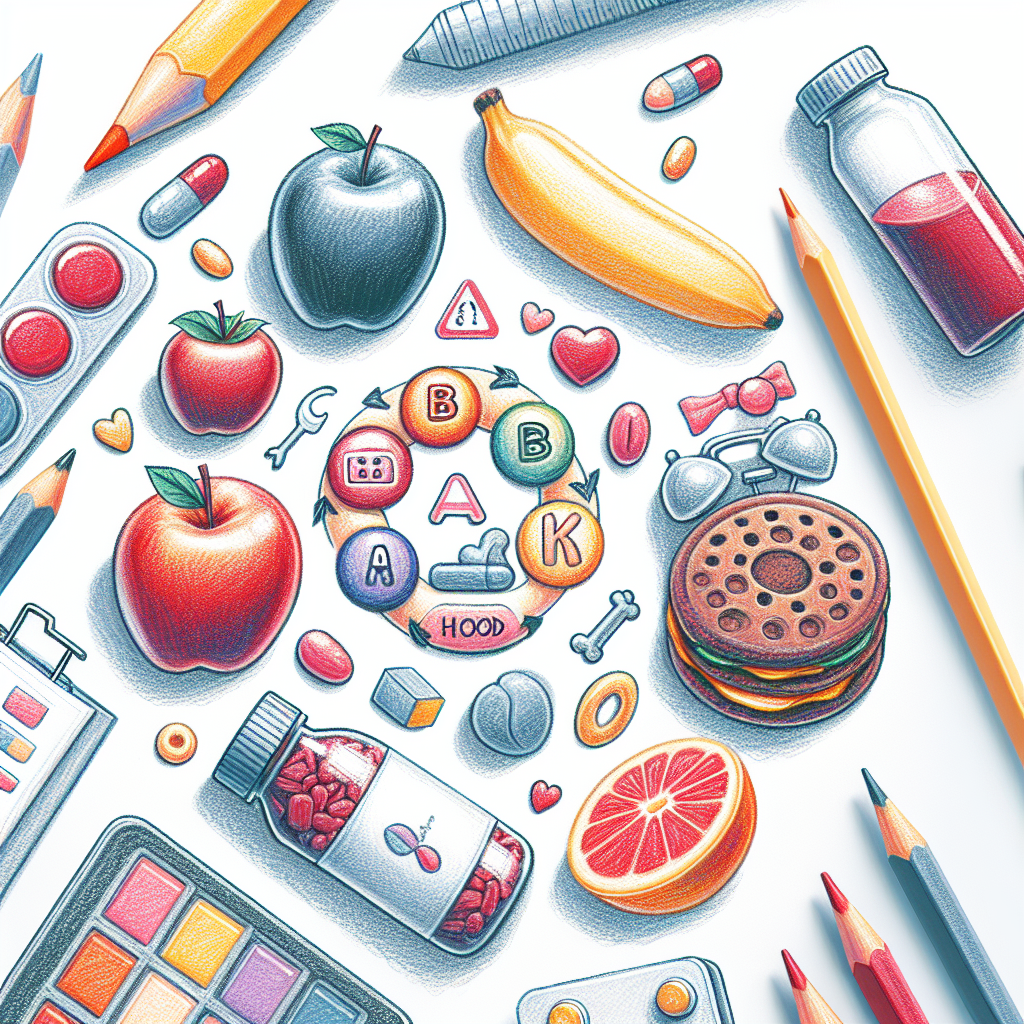Pastelková ilustrace znázorňující téma: Zdravá strava