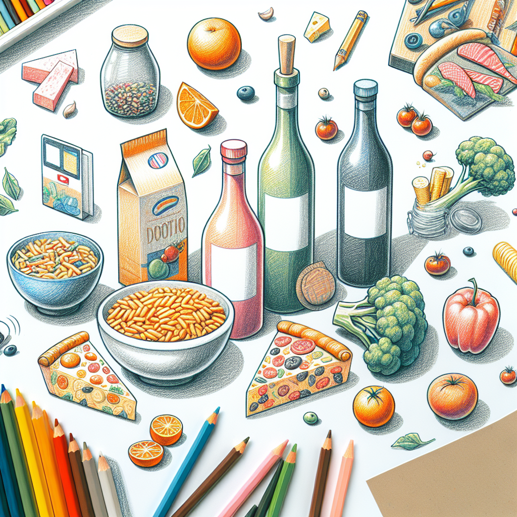 Pastelková ilustrace znázorňující téma: Zdravá výživa