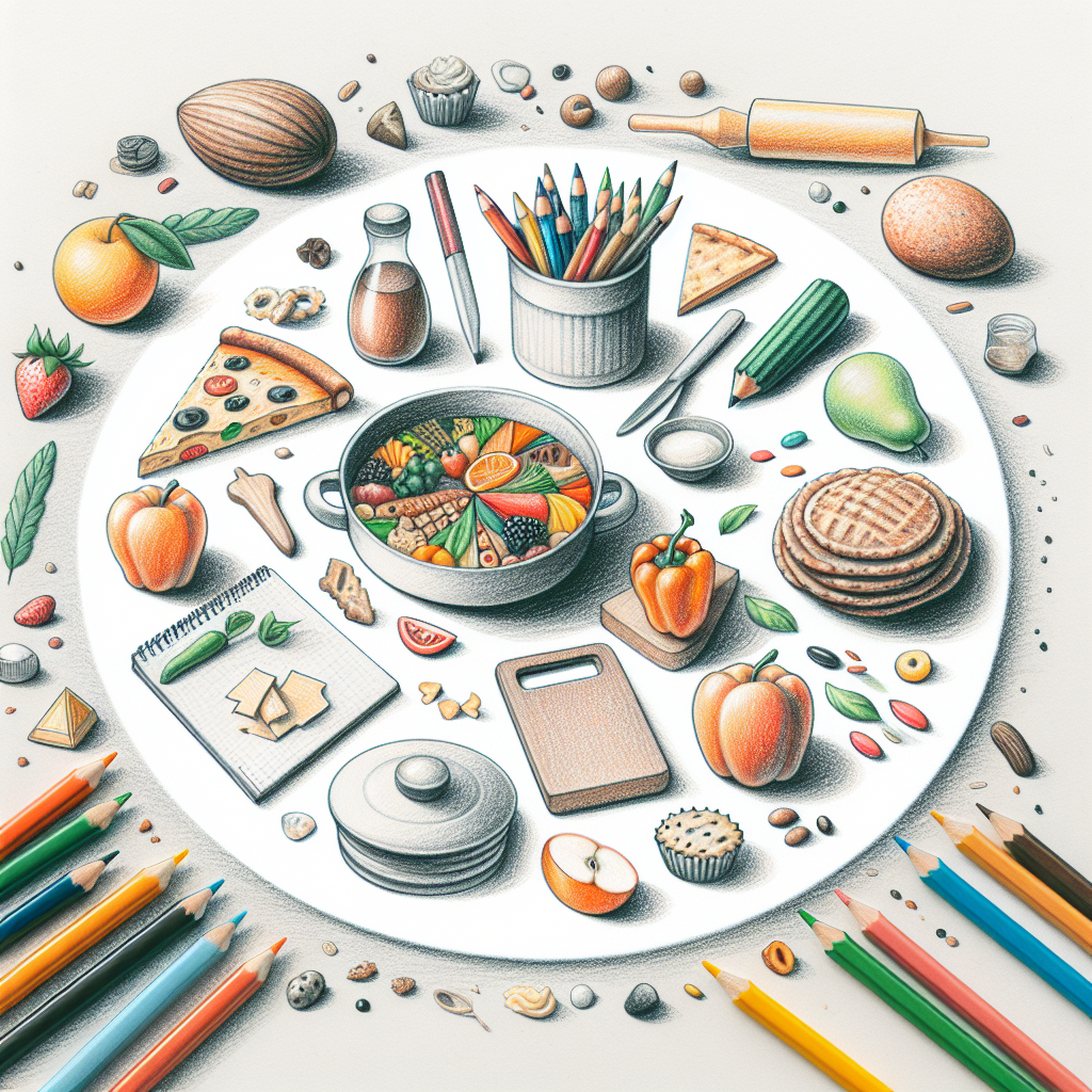 Pastelková ilustrace znázorňující téma: Kurzy vaření