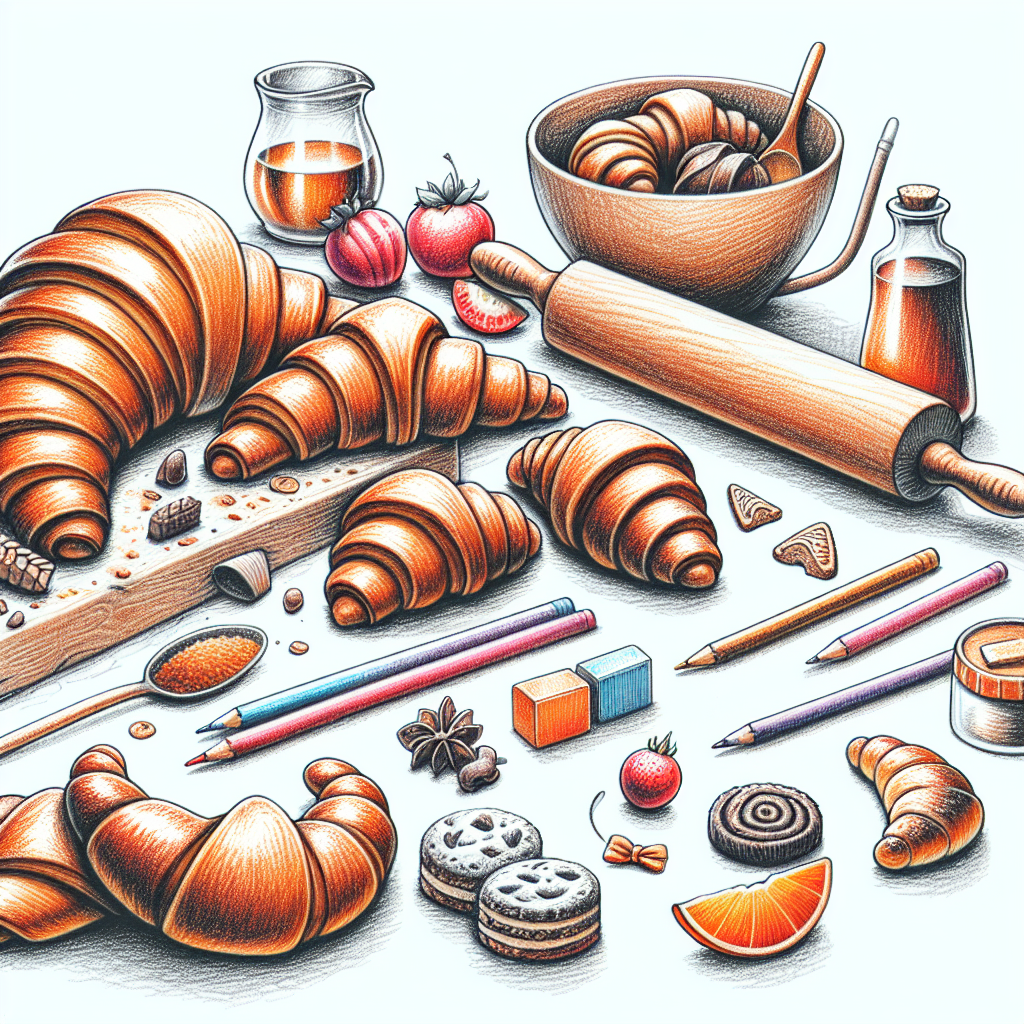 Pastelková ilustrace znázorňující téma: Pečení
