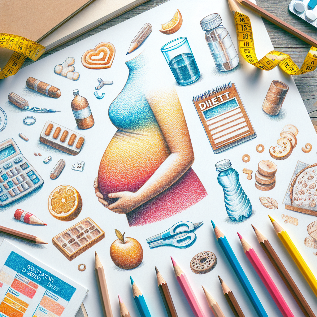Pastelková ilustrace znázorňující téma: Zdraví během těhotenství