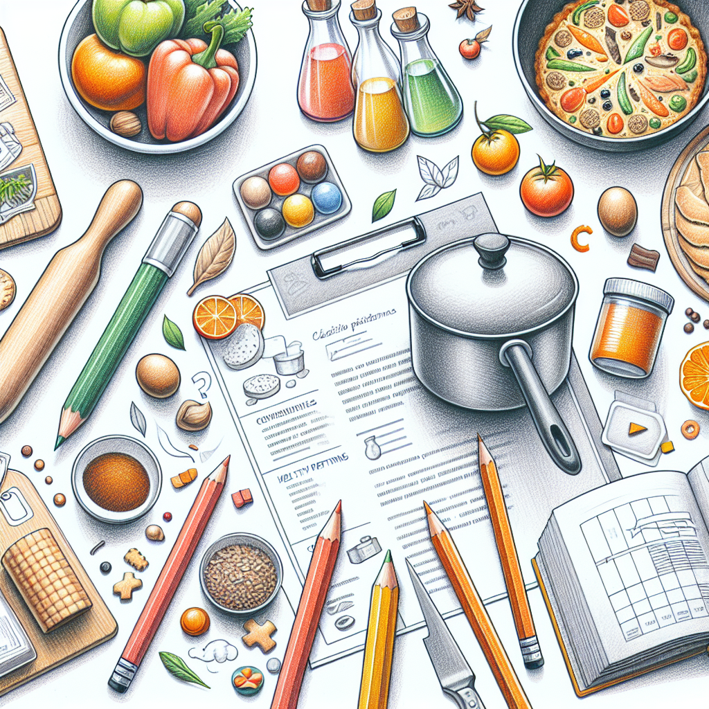 Pastelková ilustrace znázorňující téma: Recepty