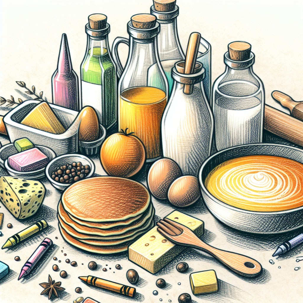 Pastelková ilustrace znázorňující téma: Recepty