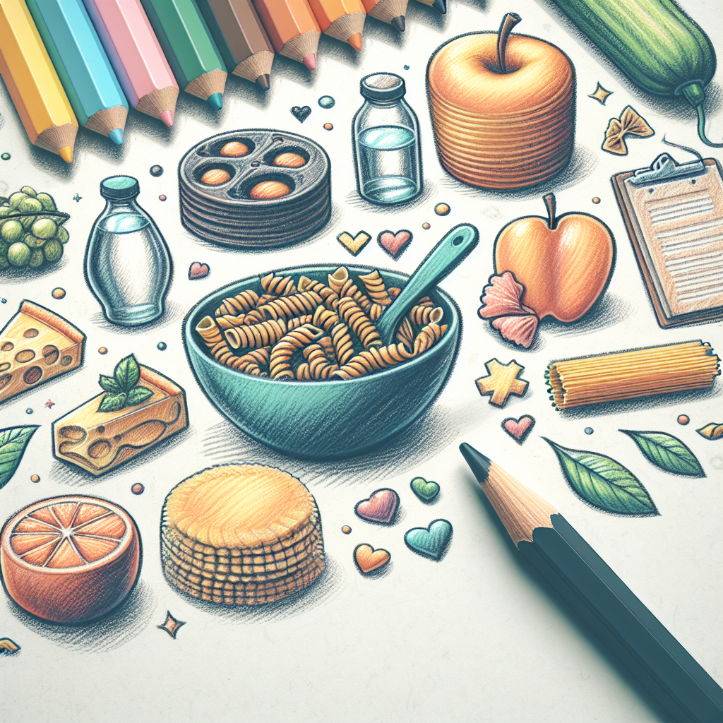 Pastelková ilustrace znázorňující téma: Zdravá výživa