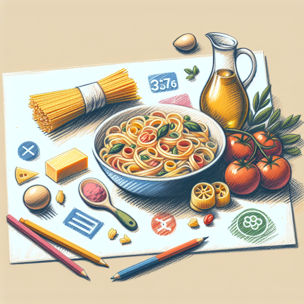 Pastelková ilustrace znázorňující téma: Recepty