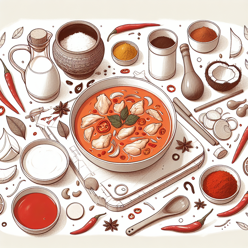 Pastelková ilustrace znázorňující téma: Thajská kuchyně