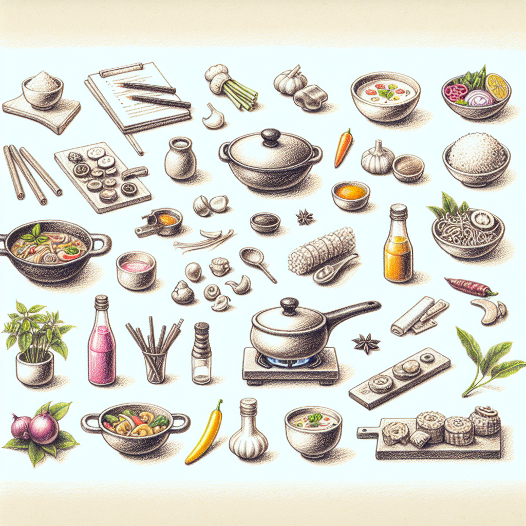 Pastelková ilustrace znázorňující téma: Gastronomie