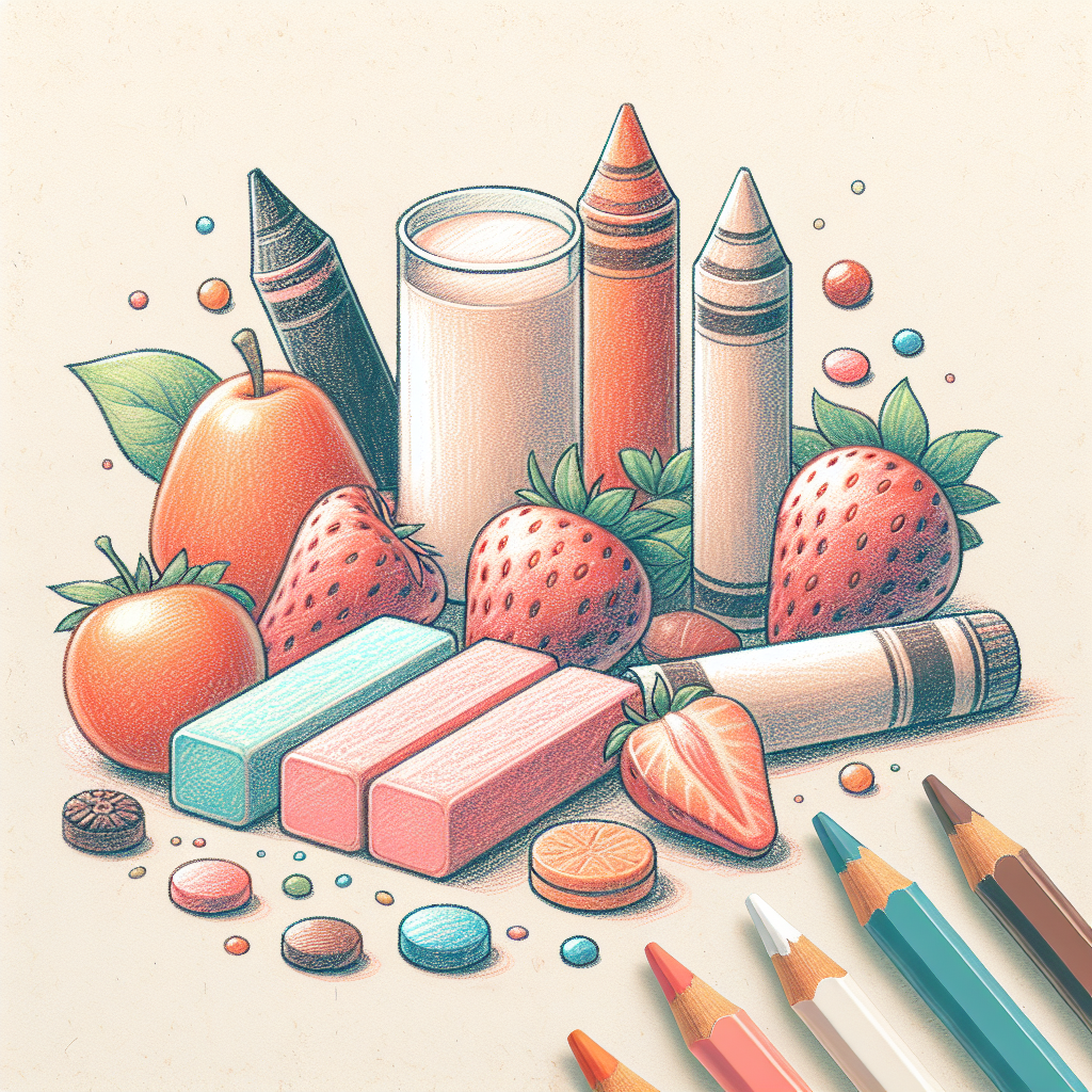 Pastelková ilustrace znázorňující téma: Recepty