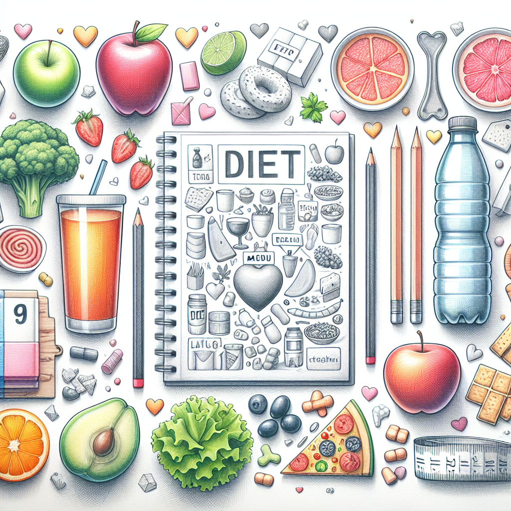 Pastelková ilustrace znázorňující téma: Diety a zdraví