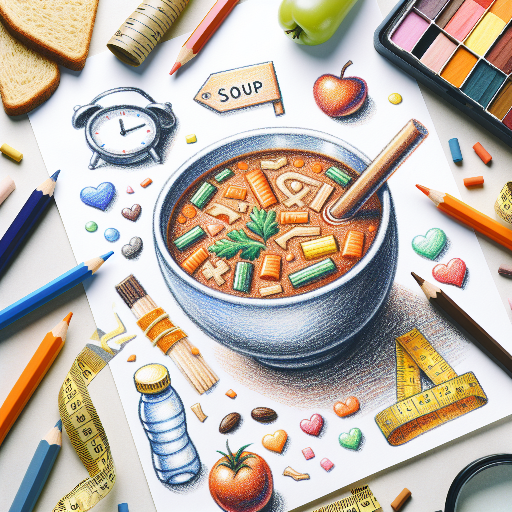 Pastelková ilustrace znázorňující téma: Diety
