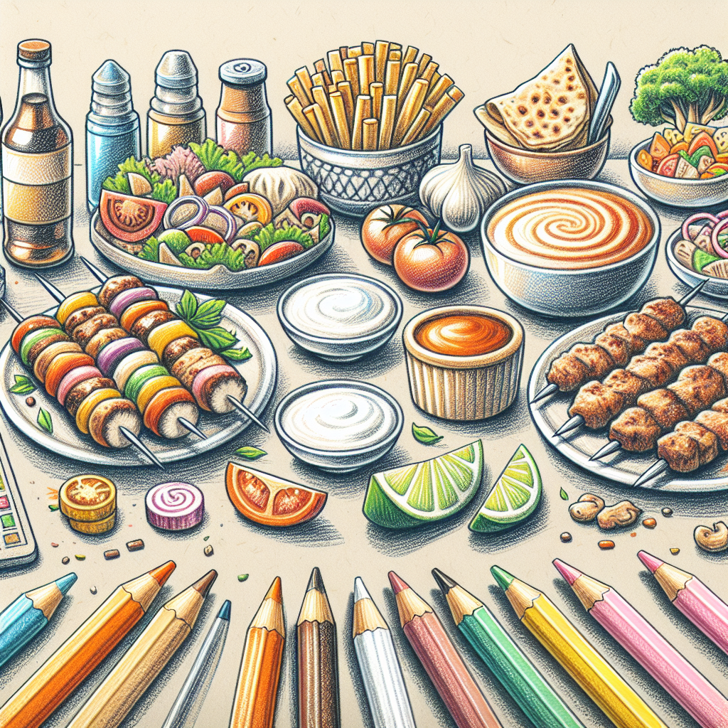 Pastelková ilustrace znázorňující téma: Kuchyně světa