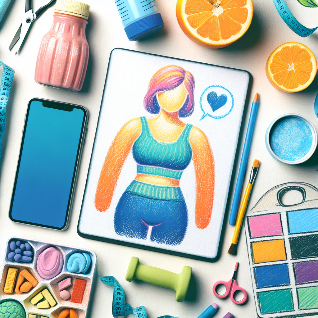Pastelková ilustrace znázorňující téma: Zdraví a kondice