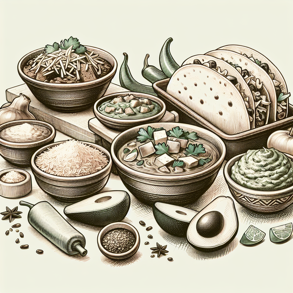 Pastelková ilustrace znázorňující téma: Mexická kuchyně