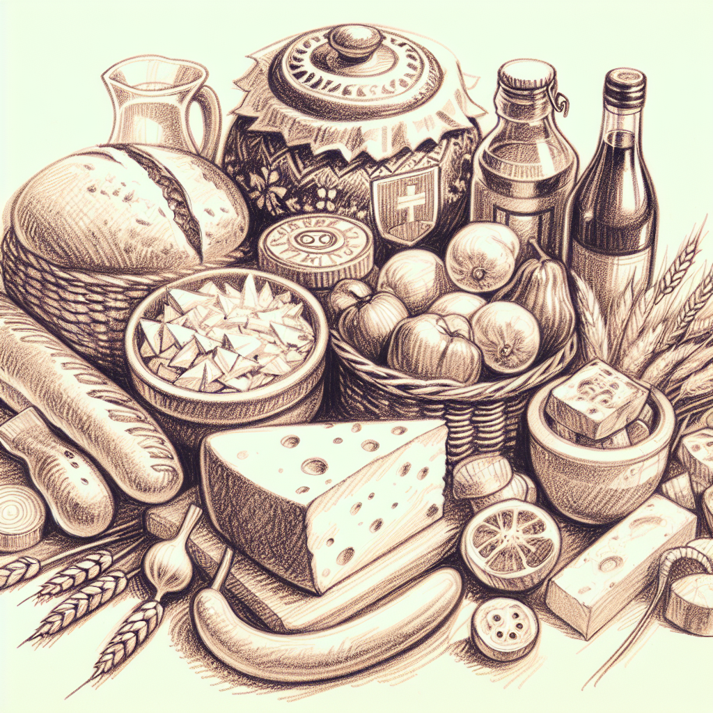 Pastelková ilustrace znázorňující téma: Slovenská kuchyně