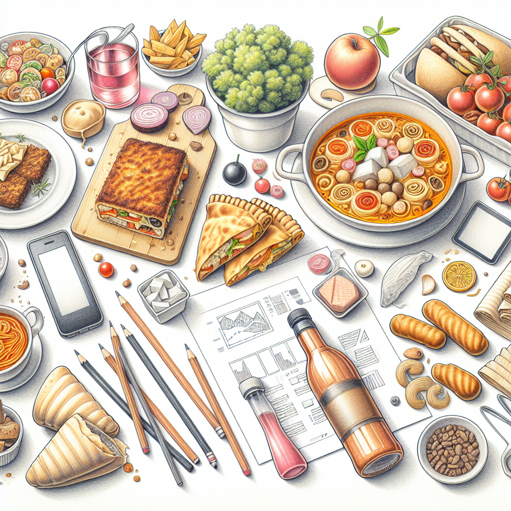 Pastelková ilustrace znázorňující téma: Řecká kuchyně