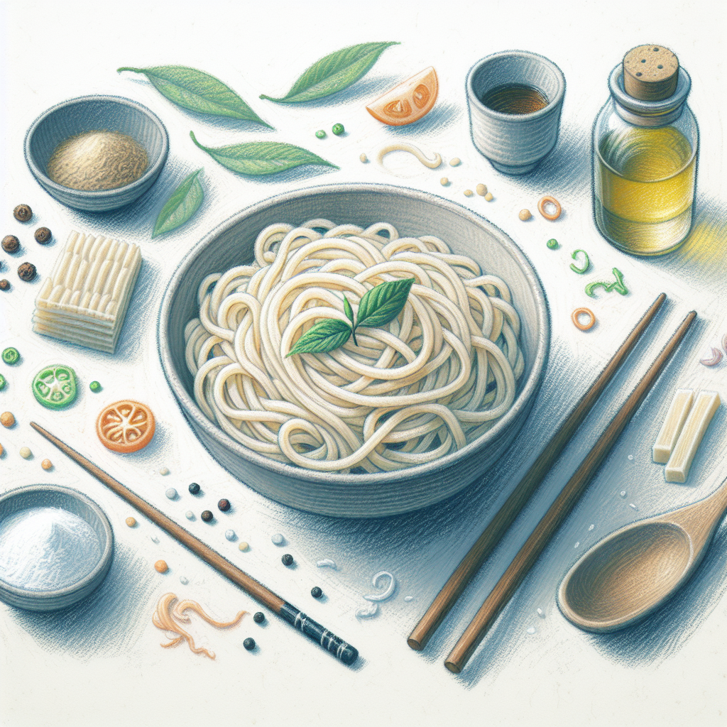 Pastelková ilustrace znázorňující téma: Japonská kuchyně
