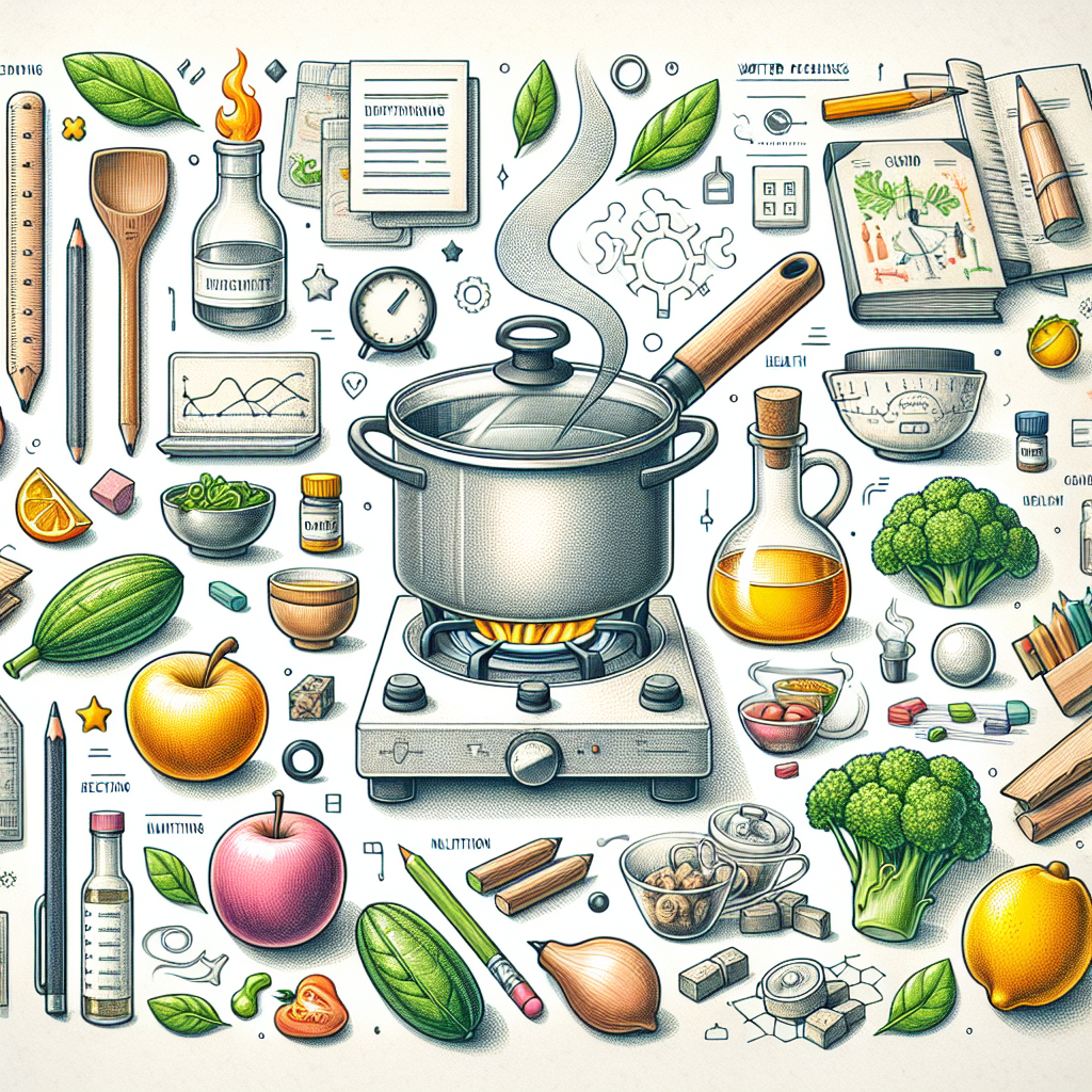 Pastelková ilustrace znázorňující téma: Kuchyňské techniky