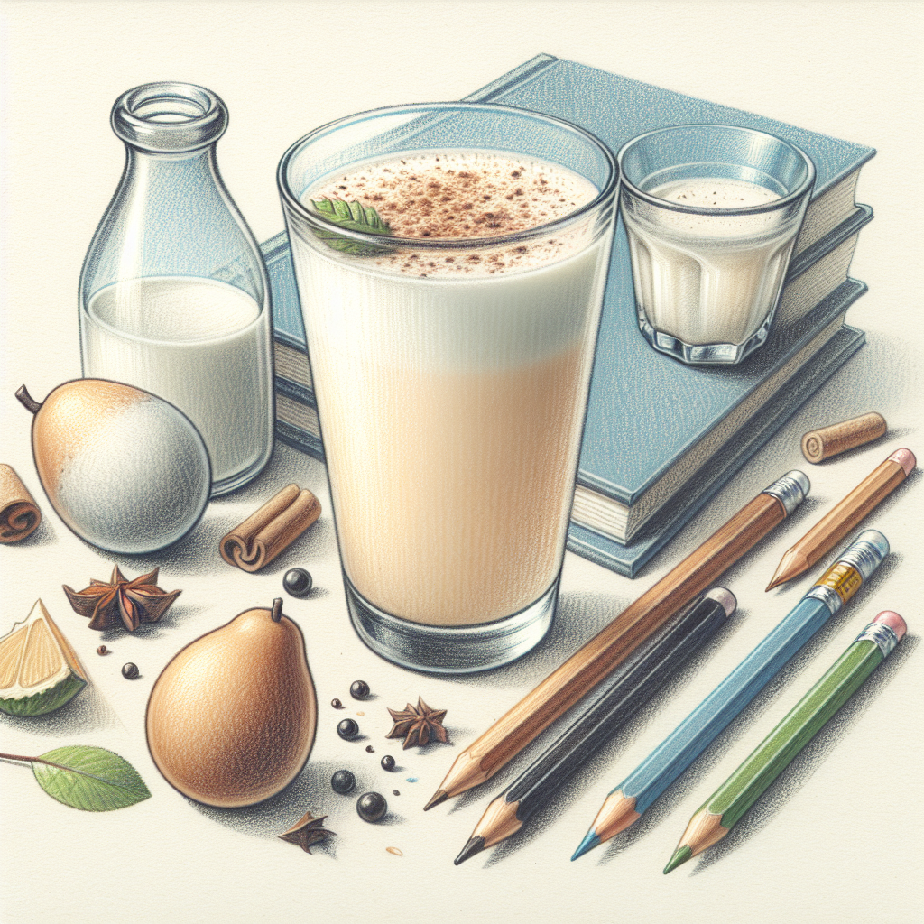 Pastelková ilustrace znázorňující téma: Nápoje