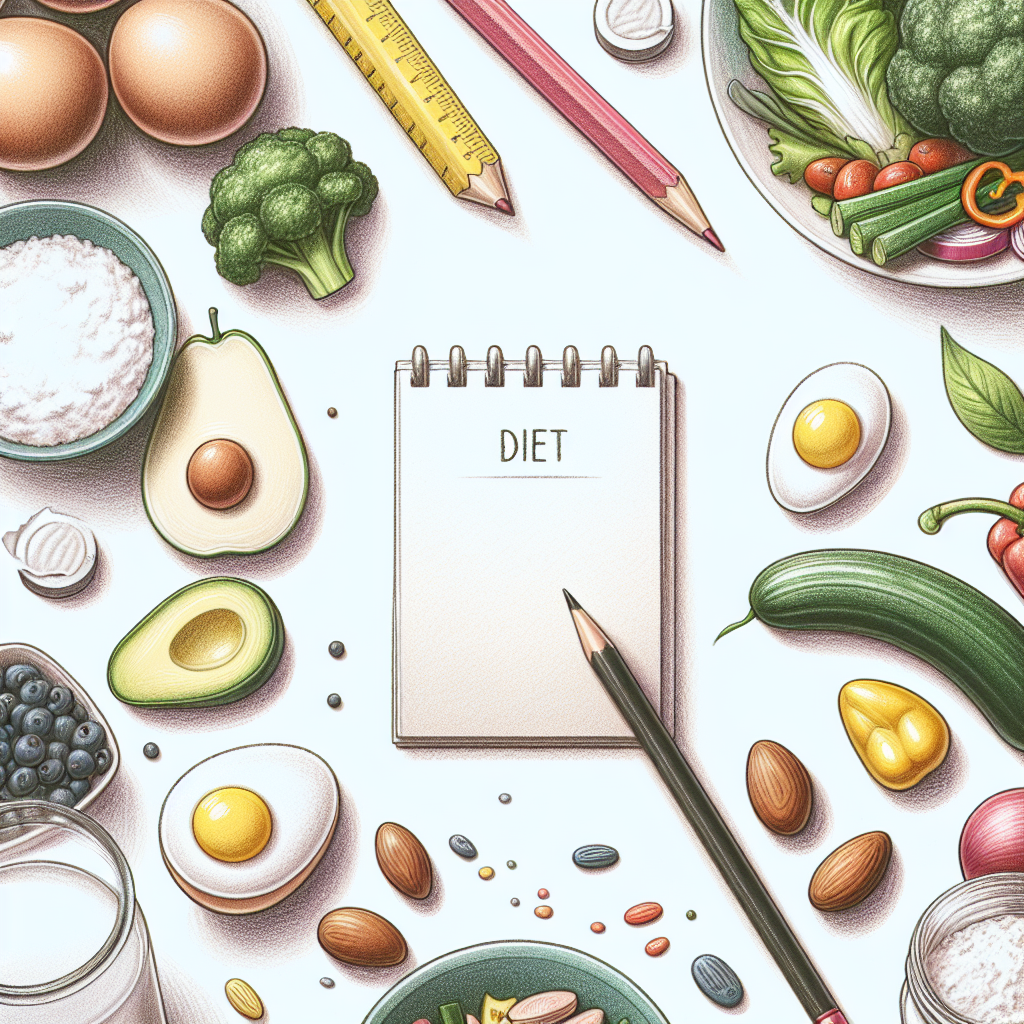 Pastelková ilustrace znázorňující téma: Diety