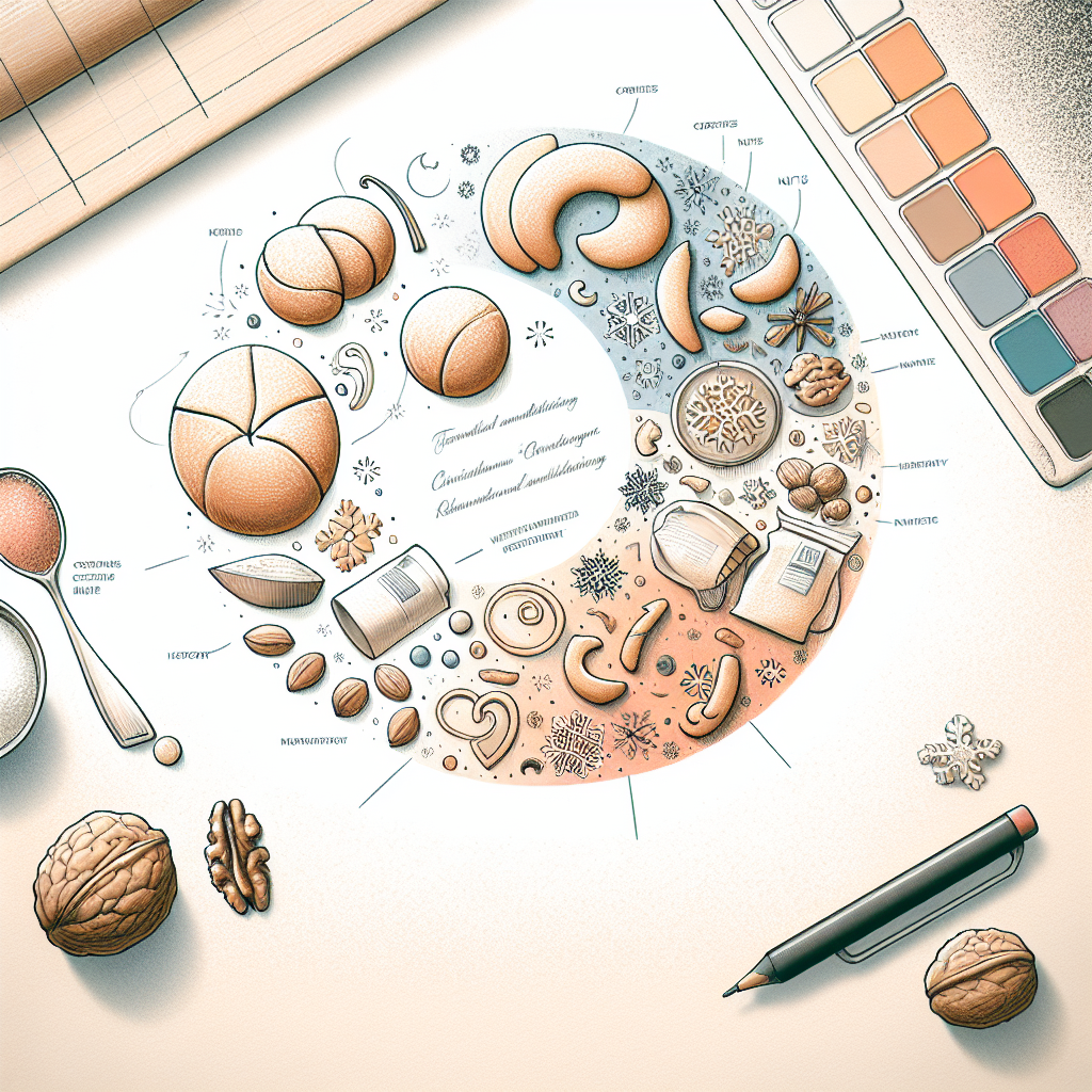 Pastelková ilustrace znázorňující téma: Cukroví