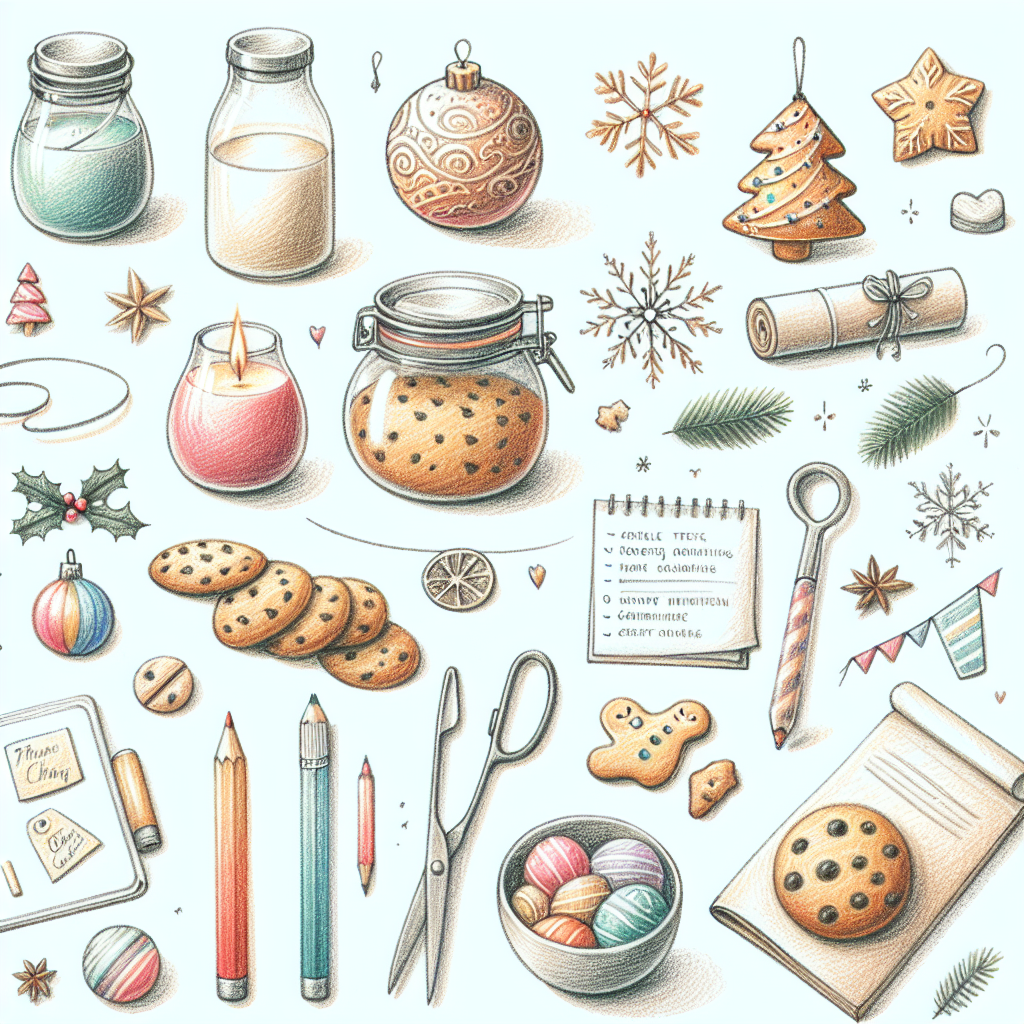 Pastelková ilustrace znázorňující téma: Vánoční cukroví