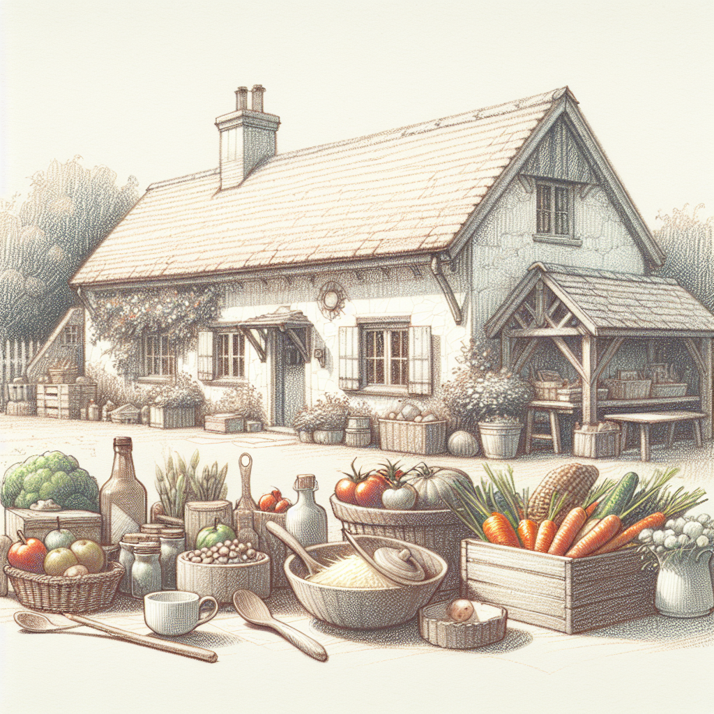 Pastelková ilustrace znázorňující téma: Vaření