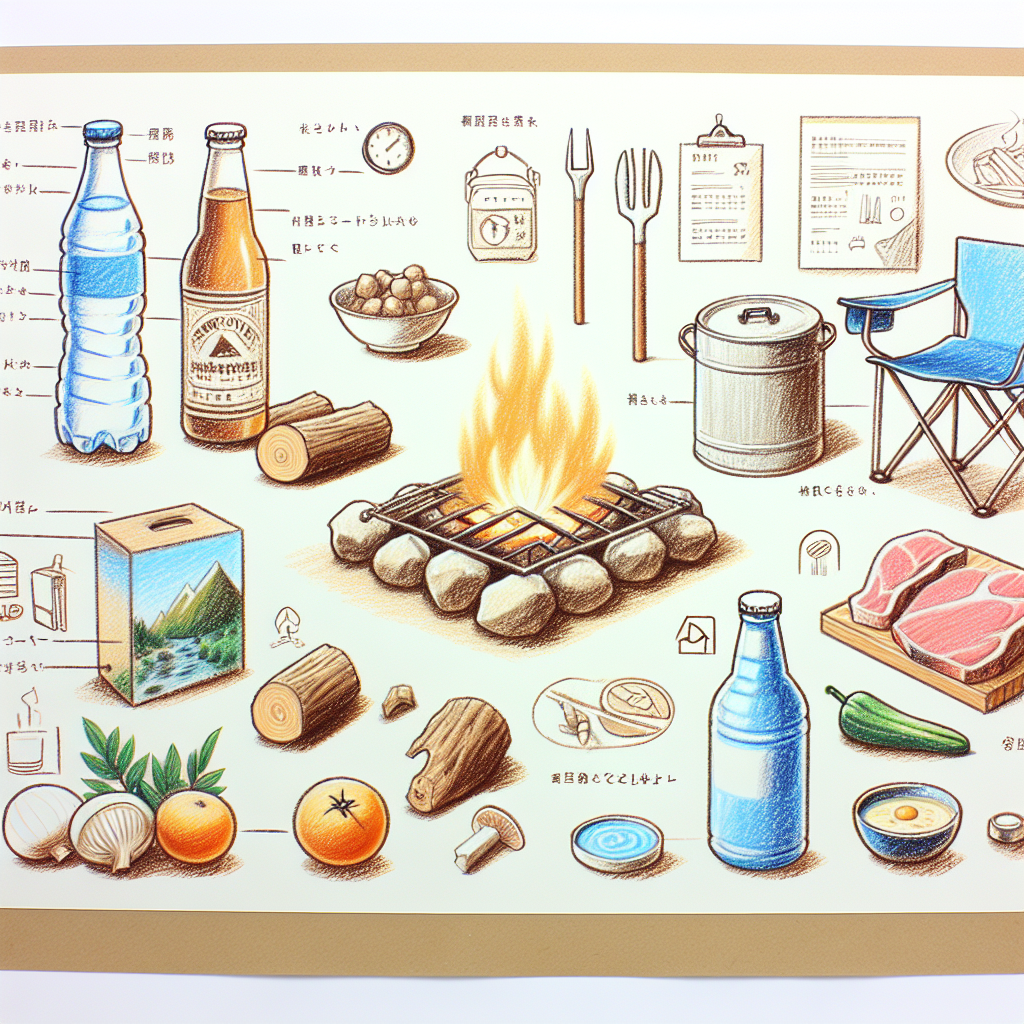 Pastelková ilustrace znázorňující téma: Vaření na ohni