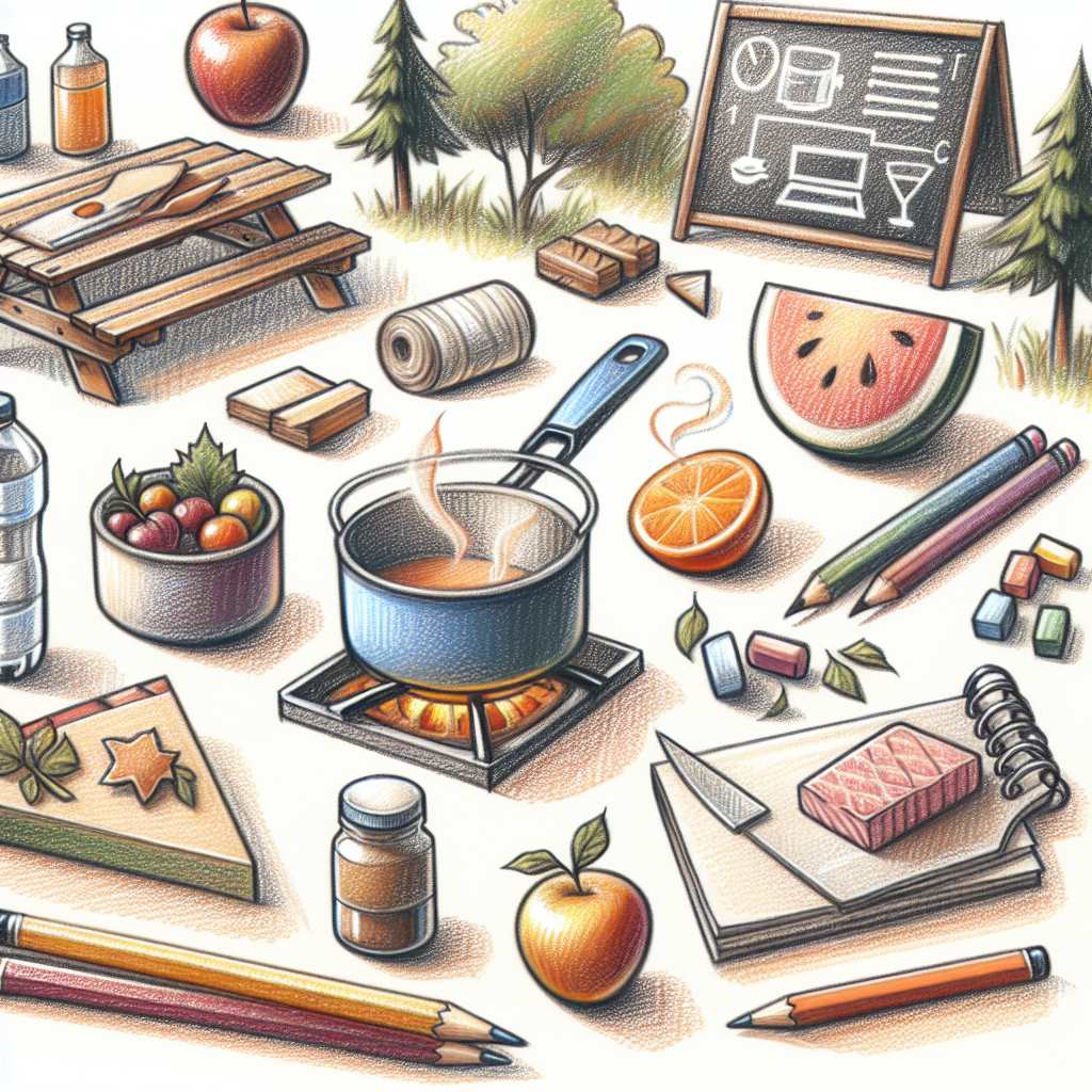 Pastelková ilustrace znázorňující téma: Vaření