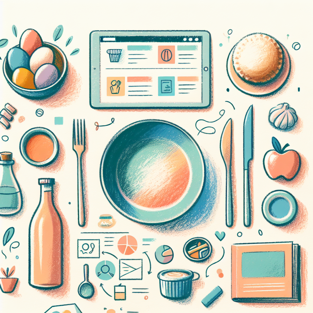Pastelková ilustrace znázorňující téma: Vaření