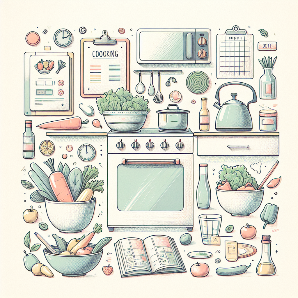 Pastelková ilustrace znázorňující téma: Vaření