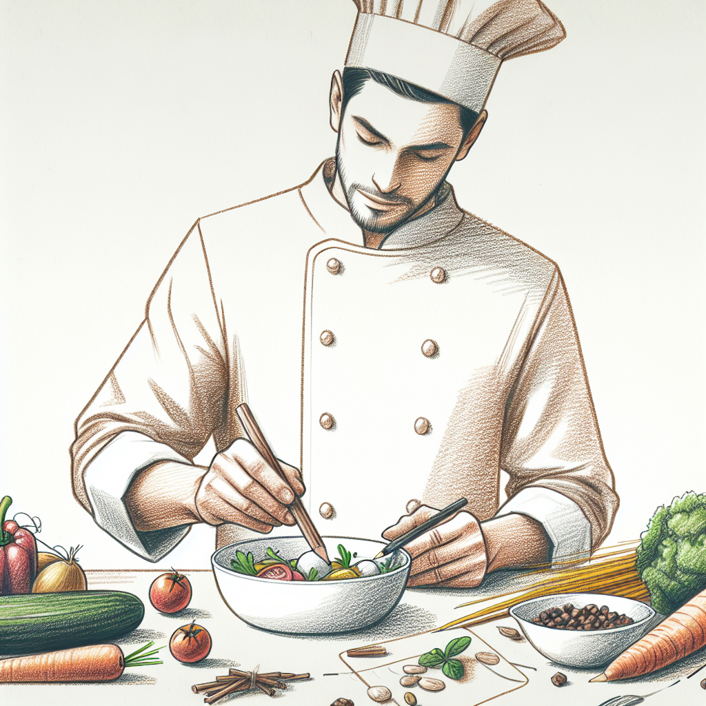Pastelková ilustrace znázorňující téma: Gastronomie