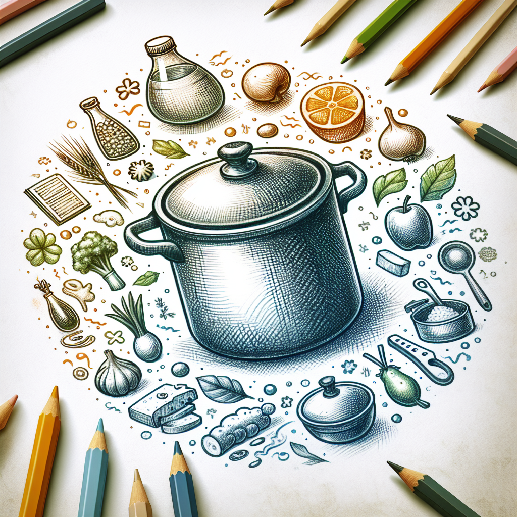 Pastelková ilustrace znázorňující téma: Vaření