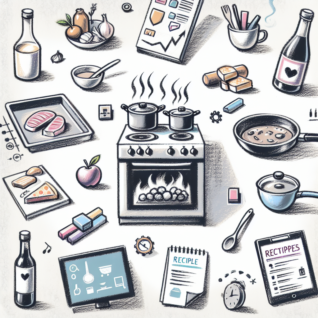 Pastelková ilustrace znázorňující téma: Vaření