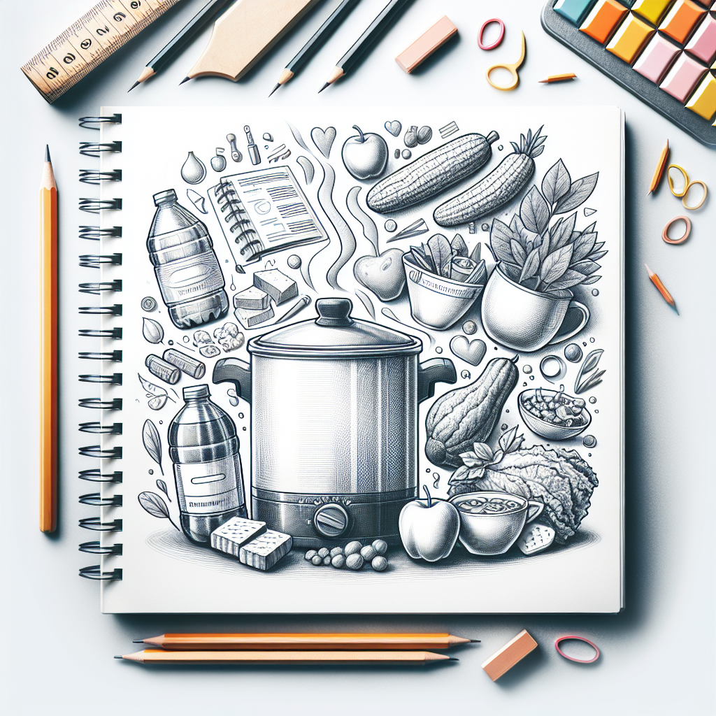 Pastelková ilustrace znázorňující téma: Zdravé vaření