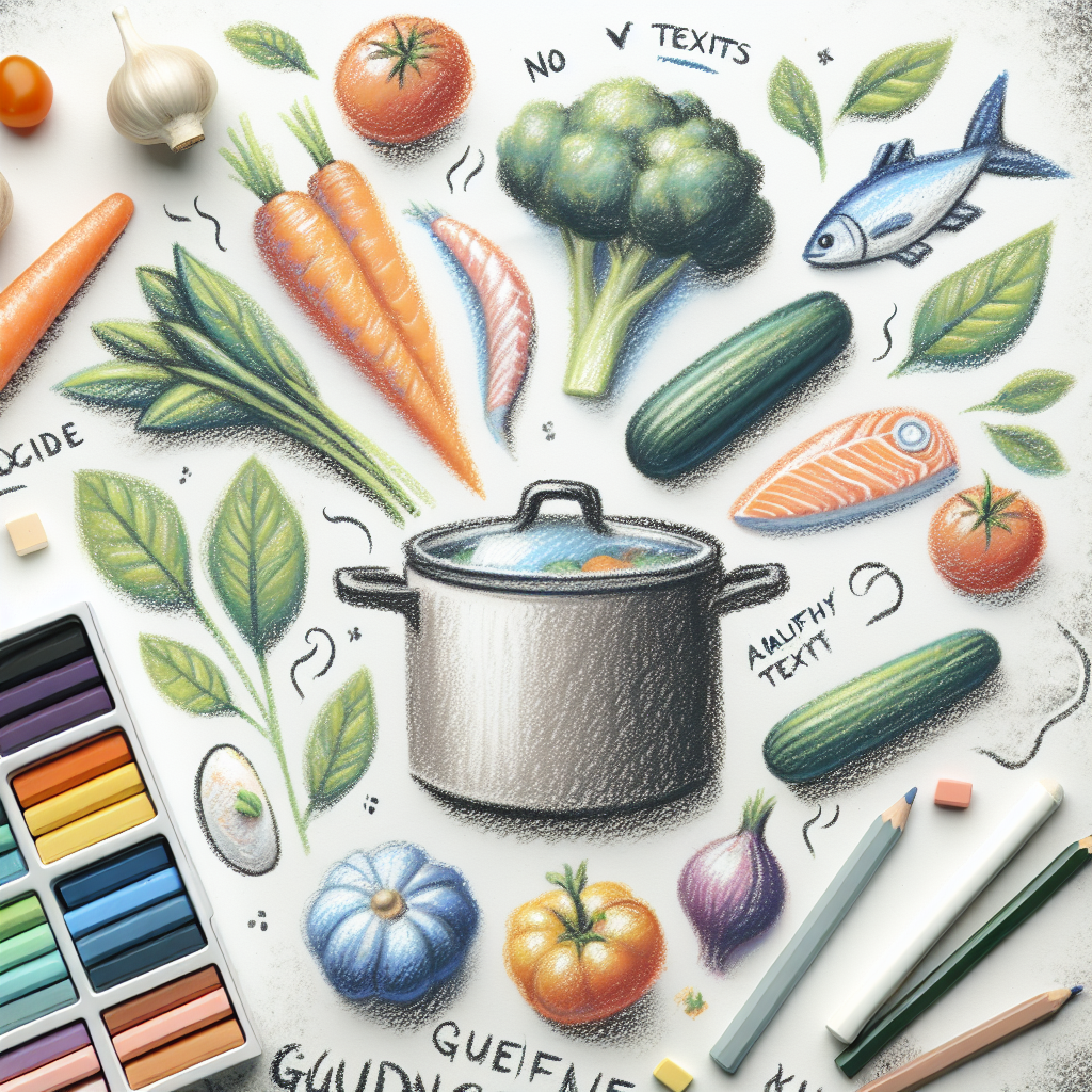 Pastelková ilustrace znázorňující téma: Kuchyňské techniky