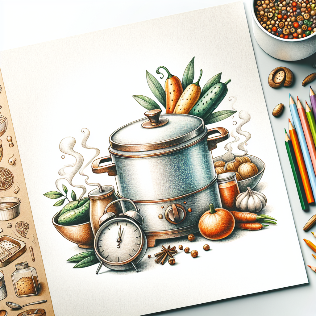 Pastelková ilustrace znázorňující téma: Vaření