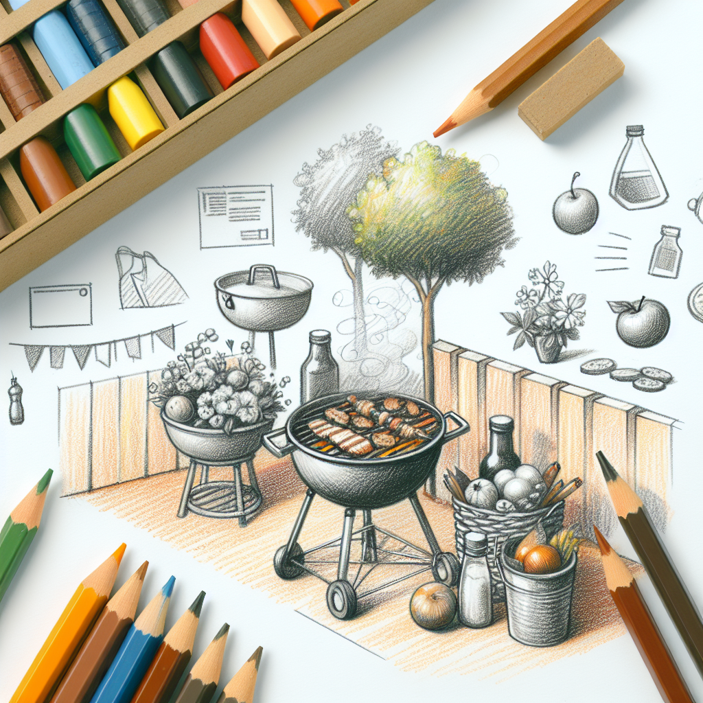 Pastelková ilustrace znázorňující téma: Vaření v přírodě