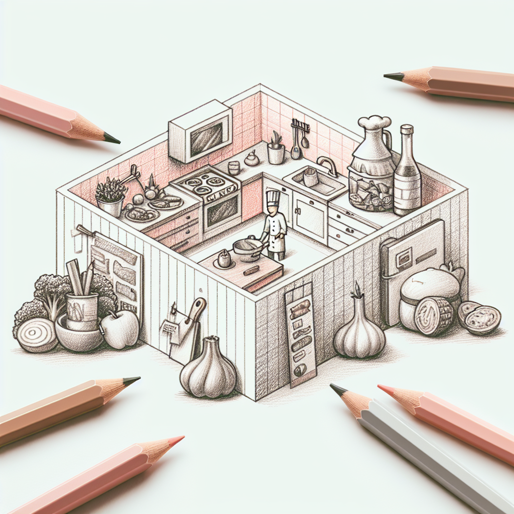 Pastelková ilustrace znázorňující téma: Kulinářství