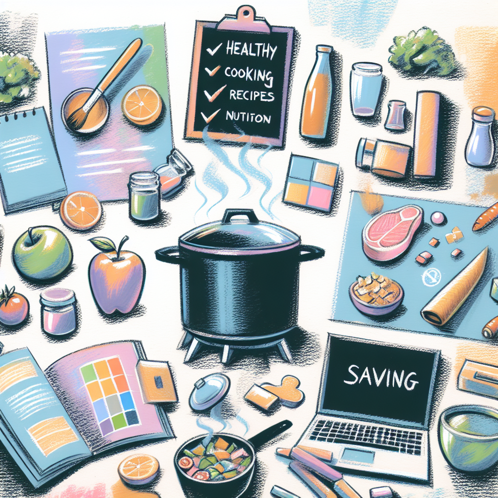 Pastelková ilustrace znázorňující téma: Vaření