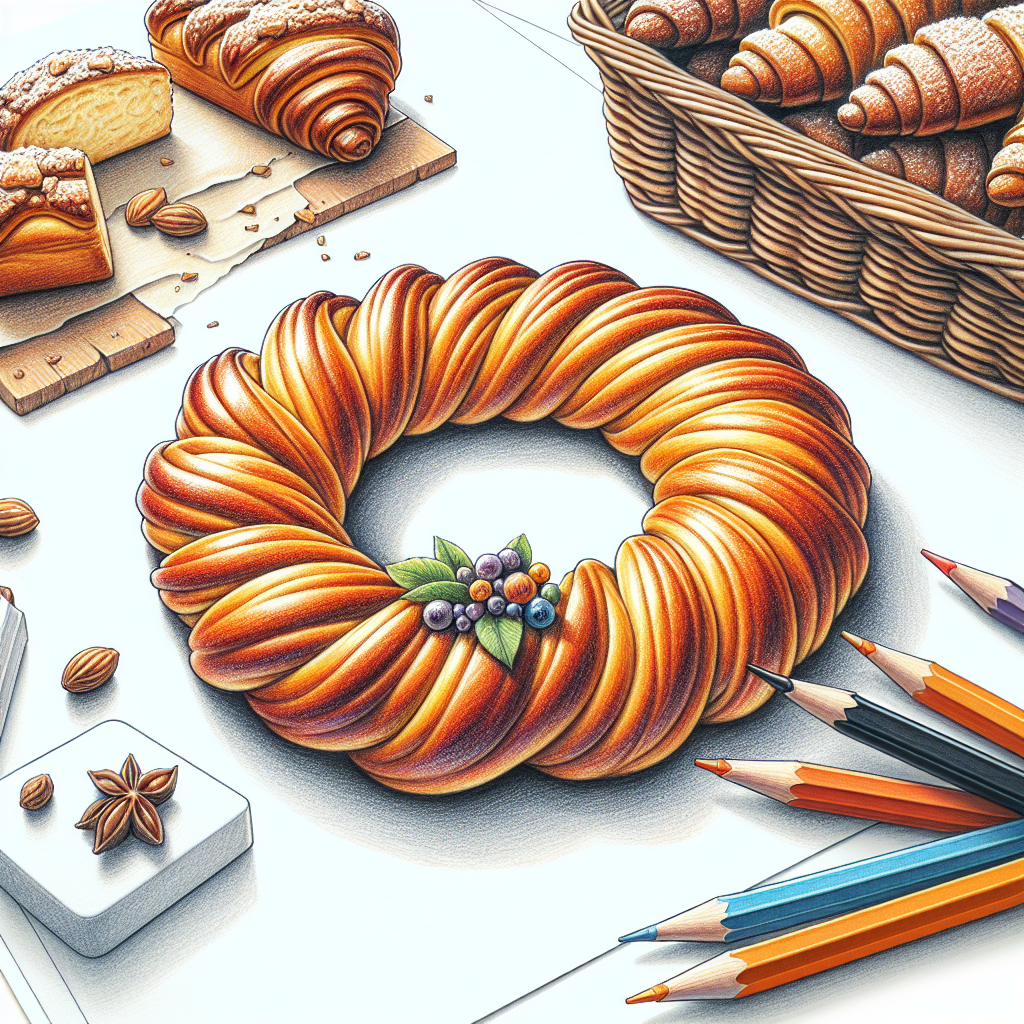 Pastelková ilustrace znázorňující téma: Pečení