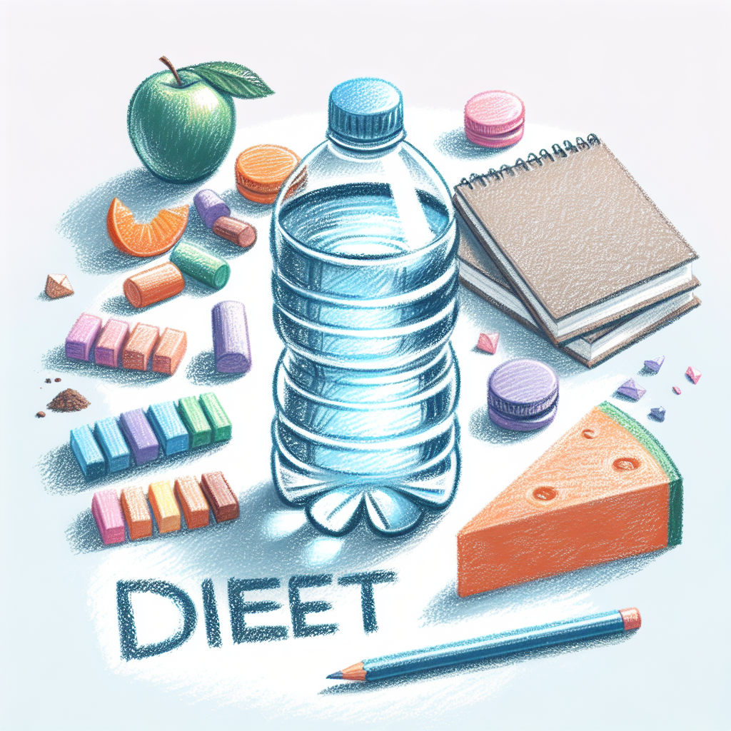 Pastelková ilustrace znázorňující téma: Diety