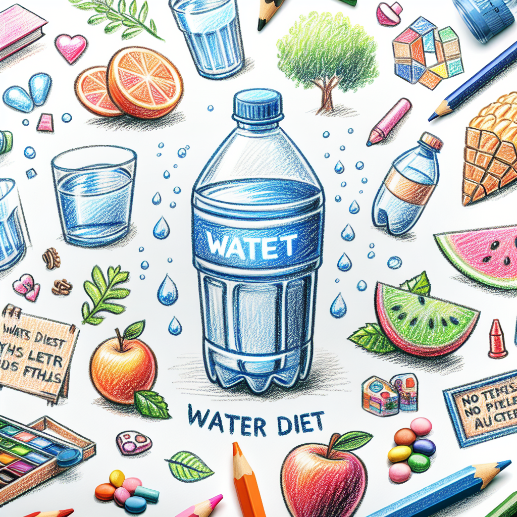 Pastelková ilustrace znázorňující téma: Diety