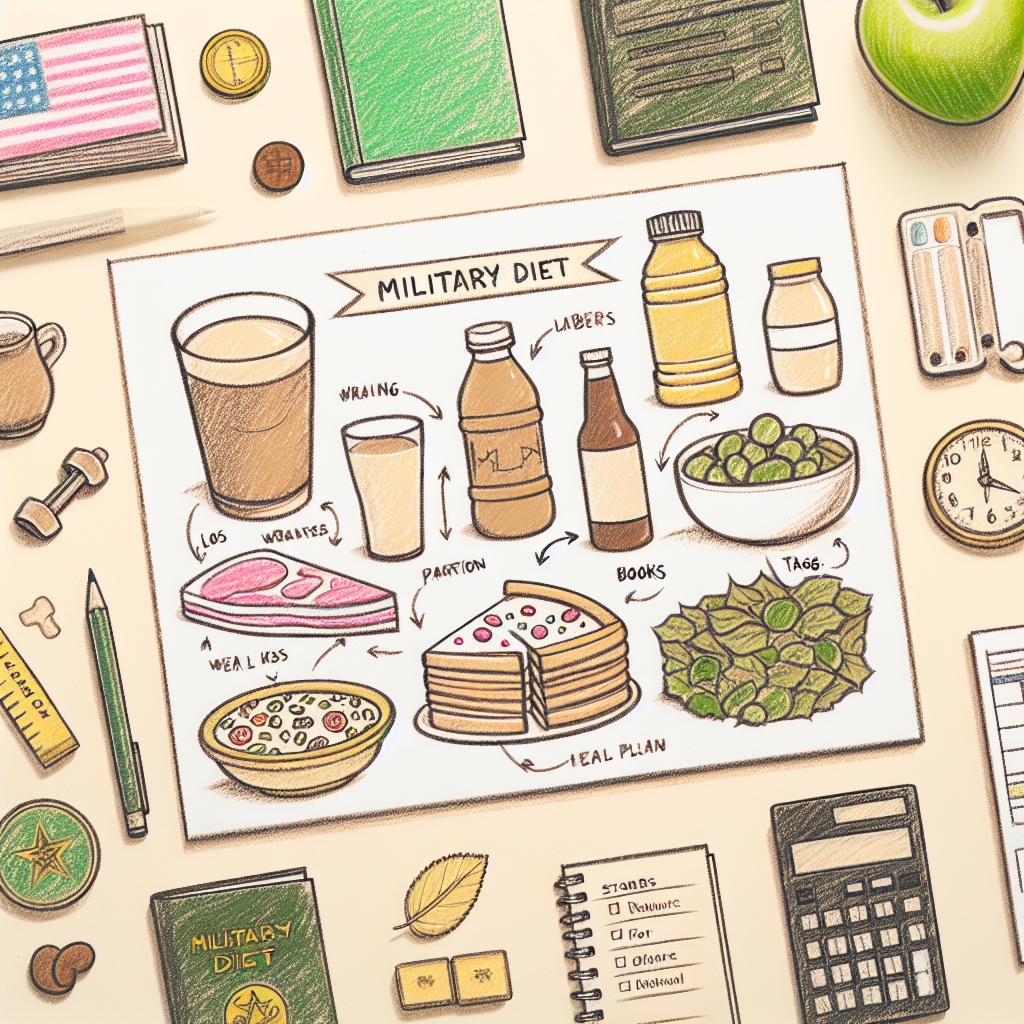 Pastelková ilustrace znázorňující téma: Diety