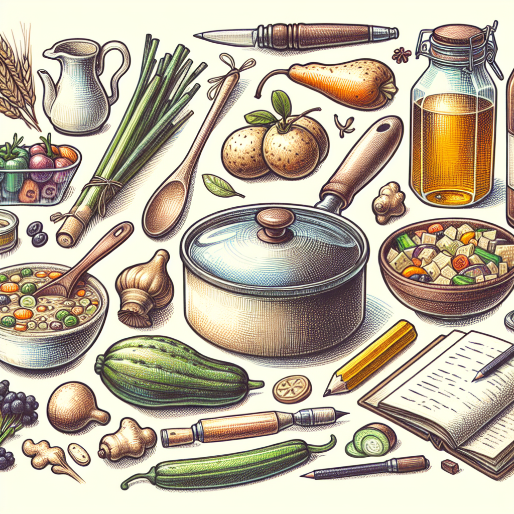 Pastelková ilustrace znázorňující téma: Gastronomie