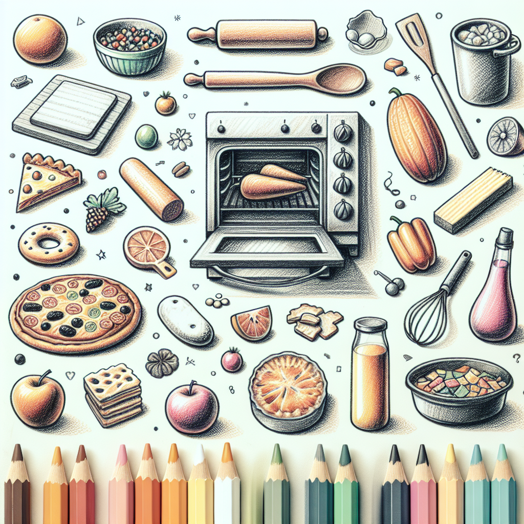 Pastelková ilustrace znázorňující téma: Recepty