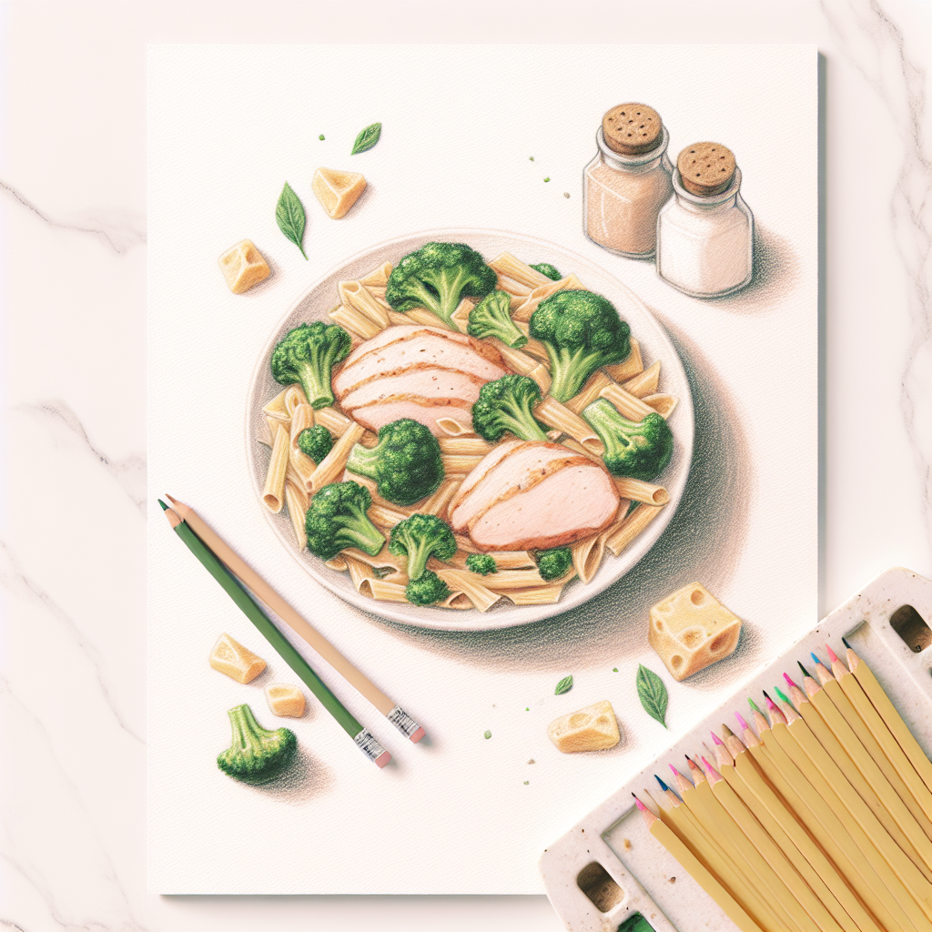 Pastelková ilustrace znázorňující téma: Recepty