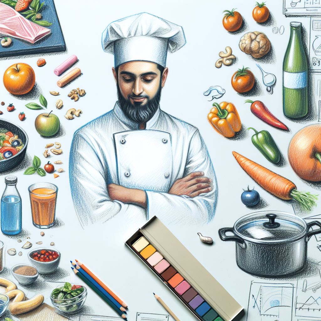 Pastelková ilustrace znázorňující téma: Vaření